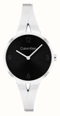 Calvin Klein 女性用ジョイフル（30mm）ブラックダイヤル/ステンレススチールバングルブレスレット 25100026