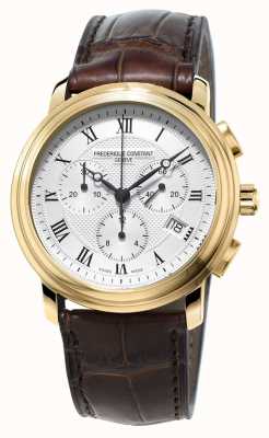 Frederique Constant メンズクラシッククロノグラフブラウンレザーストラップ FC-292MC4P5