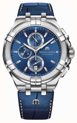 Maurice Lacroix Aikon クオーツ クロノグラフ (44mm) ブルー文字盤/ブルーレザー AI1018-SS001-430-1