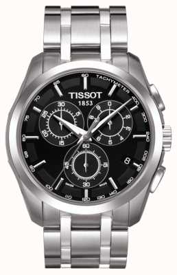 Tissot メンズクトゥーリエクロノグラフブラックダイヤルステンレススチール T0356171105100