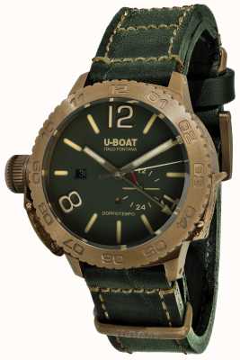 U-Boat Doppiotempo46ブロンゾgr自動グリーンレザーストラップ 9088