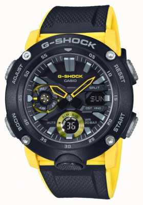 Casio | G-Shock カーボンコアガード | ブラックイエローストラップ | 展示品 GA-2000-1A9ER EX-DISPLAY