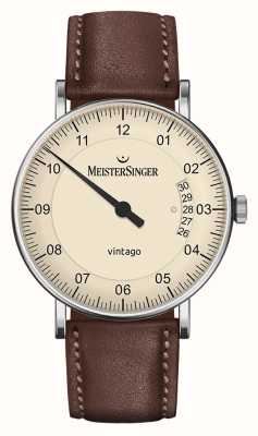 MeisterSinger |メンズヴィンタゴ|自動|ブラウンレザー|クリームダイヤル| | VT903