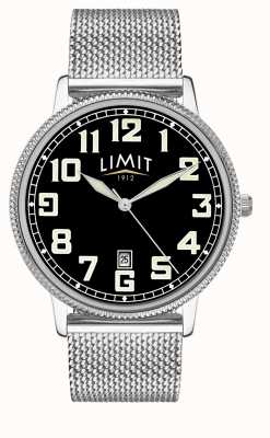 Limit |メンズステンレスメッシュブレスレット|黒の文字盤| 5748.01