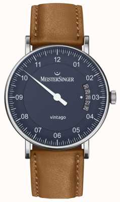 MeisterSinger |メンズヴィンタゴ|自動|ブラウンレザー|ブルーダイヤル VT908