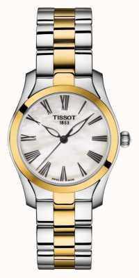 Tissot | t波|女性用ツートンブレスレット|マザーオブパールダイヤル| T1122102211300