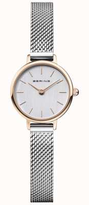 Bering |レディースクラシック|スチールメッシュブレスレット|グレーの文字盤| 11022-064