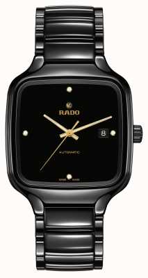 RADO トゥルー スクエア オートマチック ダイヤモンド (38mm) ブラック ダイヤル / ブラック ハイテク セラミック ブレスレット R27078722