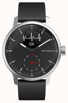 Withings Scanwatch - ECG 付きハイブリッド スマートウォッチ (42mm) ブラック ハイブリッド ダイヤル / ブラック シリコン HWA09-MODEL 4-ALL-INT