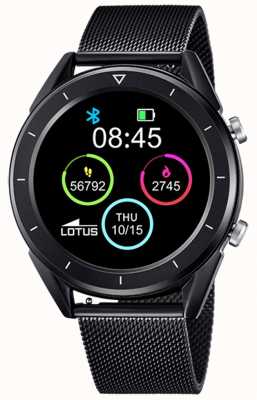 Lotus Smartime |メンズ|黒のpvdメッシュ+フリーストラップ L50007/1