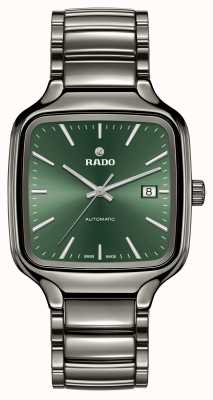RADO トゥルー スクエア オートマティック (38mm) グリーン ダイヤル / ブラック プラズマ ハイテク セラミック ブレスレット R27077312