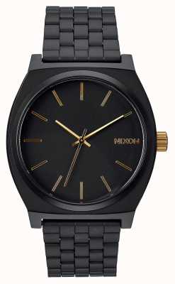 Nixon タイムテラー |マットブラック/ゴールド |ブラックIPスチールブレスレット |ブラックダイヤル A045-1041-00