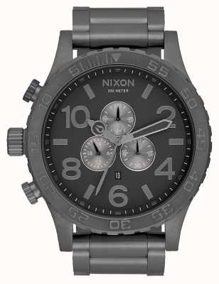 Nixon 51-30クロノ|すべてのガンメタル|ガンメタルスチールブレスレット|ガンメタルダイヤル A083-632-00
