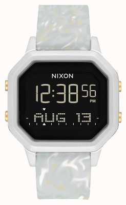 Nixon サイレンss |シルバー/グレー大理石|デジタル|大理石色のシリコンストラップ A1211-3413-00