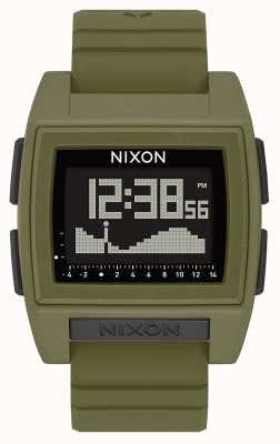 Nixon ベースタイドプロ|余剰|デジタル|緑のシリコンストラップ A1307-1085-00