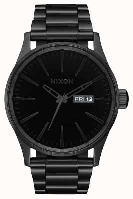 Nixon セントリーss |オールブラック/ブラック|ブラックIPスチールブレスレット|ブラックダイヤル A356-1147-00
