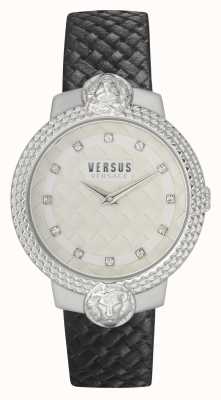 Versus Versace |レディース|ムフタール|ブラックレザーストラップ|白い文字盤| VSPLK1120