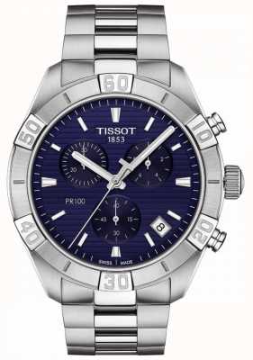 Tissot Pr100スポーツ|クロノグラフ|ブルーダイヤル|ステンレス鋼のブレスレット T1016171104100