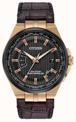 Citizen パーペチュアルメンズワールド|ブラウンレザーストラップ CB0168-08E