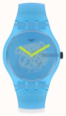 Swatch オーシャンブラー|ブルーシリコンストラップ|ブルーの透明ダイヤル SUOS112