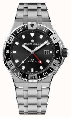 Maurice Lacroix アイコン ベンチャー GMT オートマティック (43mm) ブラック文字盤 / ステンレススチール AI6158-SS002-330-1