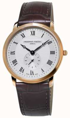 Frederique Constant メンズスリムライン|ブラウンレザーストラップ|シルバーダイヤル FC-235M4S4