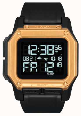 Nixon レギュラスブラックとローズゴールドのデジタル時計 A1180-010