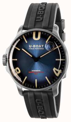 U-Boat ダークムーン44mmインペリアルブルーss /ラバーストラップ 8704/B