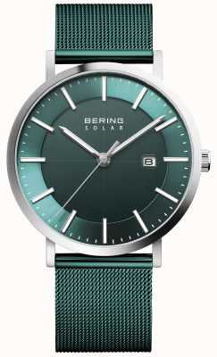 Bering ソーラーメンズグリーンダイヤルデイトウォッチ 15439-808