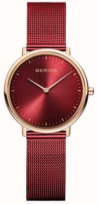 Bering クラシックな女性用レッドゴールドとローズゴールドの時計 15729-363