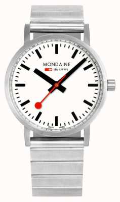 Mondaine クラシックメタル 36mm | ステンレススチールブレスレット | ホワイトダイヤル A660.30314.16SBJ