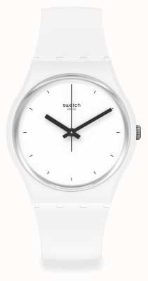 Swatch 考える時間白いバイオセラミック時計 SO31W100