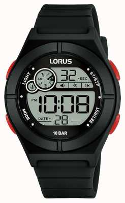 Lorus 女性用デジタル時計ブラックシリコンストラップ R2363NX9