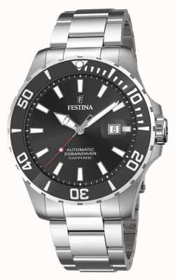 Festina メンズ|ブラックダイヤル|ステンレス鋼のブレスレット|自動巻き時計 F20531/4