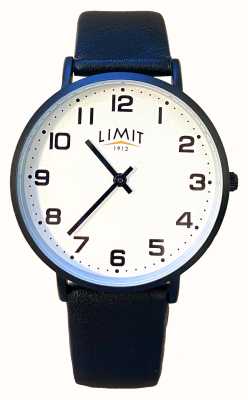 Limit クラシックな白文字盤/黒革の時計 5800.01