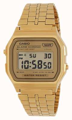 Casio ヴィンテージスタイルのゴールドイオンメッキデジタル時計 A158WETG-9A