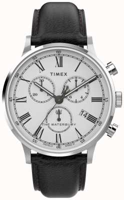 Timex ウォーターベリークラシックメンズ40mmクロノsstケースwhtダイヤルblkストラップ TW2U88100