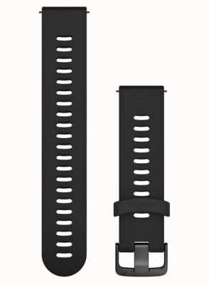 Garmin クイック リリース ストラップ (20mm) ブラック シリコン / スレート ハードウェア - ストラップのみ 010-11251-1G