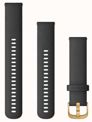 Garmin クイック リリース ストラップ (20mm) ブラック シリコン / ゴールド ハードウェア - ストラップのみ 010-12932-13