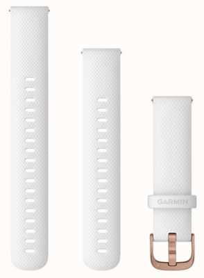 Garmin クイック リリース ストラップ (18mm) ホワイト シリコン / ローズゴールド ハードウェア - ストラップのみ 010-12932-0F