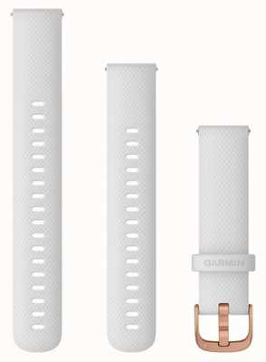 Garmin クイック リリース ストラップ (18mm) ホワイト シリコン / ローズゴールド ハードウェア - ストラップのみ 010-12932-02