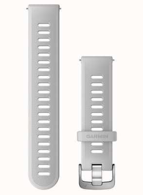 Garmin フォアランナー55 |クイックリリースストラップ (20mm) ホワイトシリコン/ステンレススチールハードウェア - ストラップのみ 010-11251-9Q