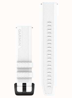 Garmin クイック リリース ストラップ (20mm) ホワイト シリコン / ブラック ステンレス ハードウェア - ストラップのみ 010-13076-02