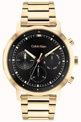 Calvin Klein ブラックダイヤル|ゴールドPVDスチールブレスレット 25200065