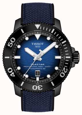 Tissot Seastar 2000 |パワーマティック80 |青いシリコーン T1206073704100
