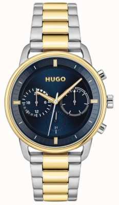 HUGO メンズ#advise|ブルーダイヤル|ツートンカラーのステンレススチールブレスレット 1530235