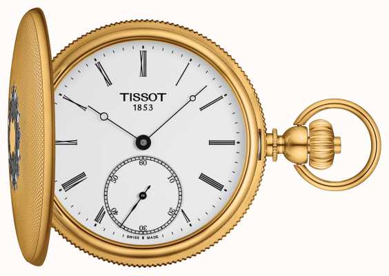 Tissot Savonnette 機械式イエローゴールドトーンメッキ懐中時計 T8674053901300