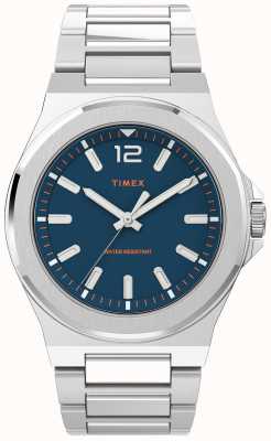 Timex エセックスアベニューブルーダイヤルステンレススチールブレスレットウォッチ TW2V02000