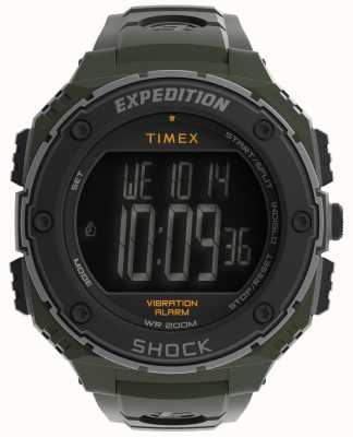 Timex メンズエクスペディション頑丈なデジタル時計|緑のストラップ TW4B24100