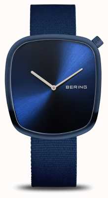 Bering 小石|ポリッシュブルー|ディープブルーダイヤル|リサイクルされた青いストラップ 18040-397